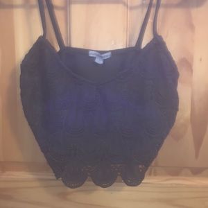 Dark green crop tank top